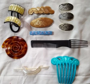 ACCONCIATURA CAPELLI 12 ACCESSORI elastici fermagli pettine forchetta hairagami - Foto 1 di 3