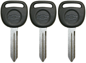 3 Pack - OEM Chevy bow-Tie Logo Key Blanks For Select 1999-2009 598007 15026223