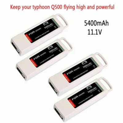4 Stück 11,1V 5400mAh LiPo-Akku für Yuneec Q500 4K Typhoon Quadcopter RC Drone - Bild 1 von 4
