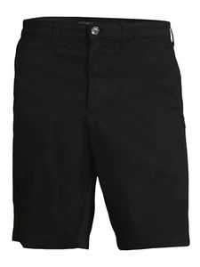 George Men's Flat Front Shorts Black At The Knee Stretch Size 42 - Picture 1 of 4