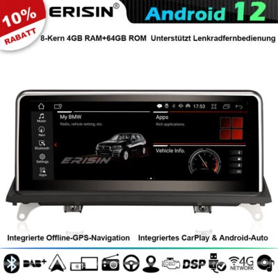 10.25" IPS Android 14 Autoradio GPS Navi für BMW X5 E70 X6 E71 CIC DAB+ CarPlay - Bild 1 von 4
