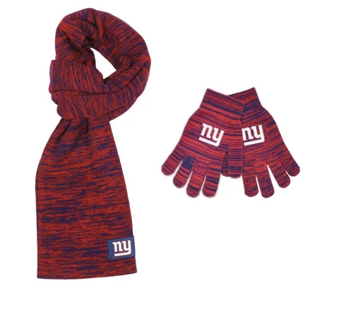 Officially Licensed NFL  New York Giants Color Blend Scarf And Glove Set Cover