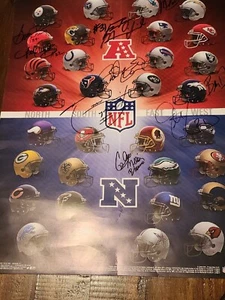 NFL Poster Autographed By Retired Cleveland Browns Players-9 Signatures - Picture 1 of 17