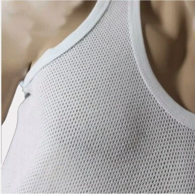 4 ,MEN'S AIRTEX MESH WHITE VEST UNDERWEAR 100% COTTON - Image 1 of 3