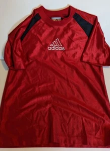 Adidas Soccer Jersey Red Shiny Kids Size Small Pullover - Picture 1 of 6
