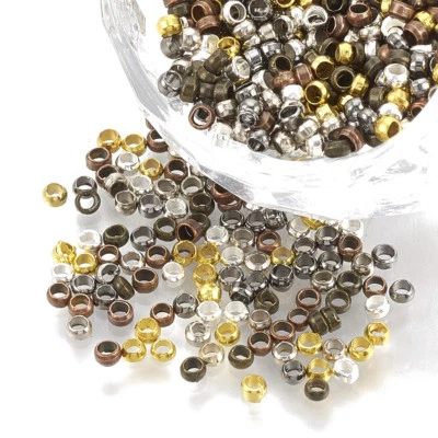 3000 шт./мешок случайный латунные обжимные бусины Rondelle крошечный конец зажим наконечник прокладки 2 x 1,2 мм - Изображение 1 из 2