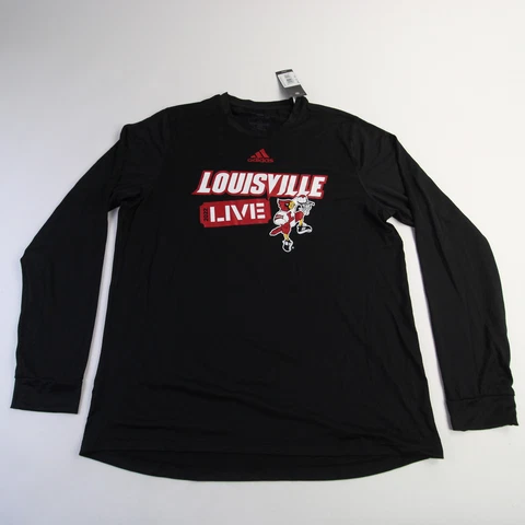 Louisville Cardinals adidas Aeroready Long Sleeve Shirt Men's Black New Cover