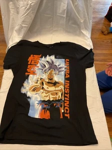 Dragon Ball Z Super Goku Ultra Instinct Black Short Sleeve Shirt - Men's Size L - Picture 1 of 6