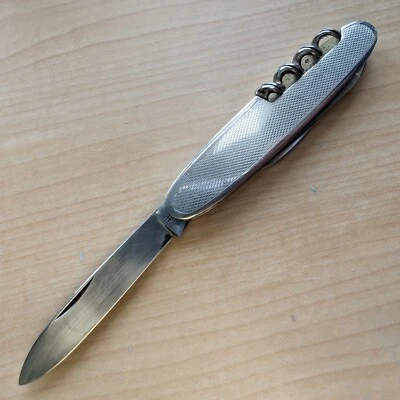 J.A. HENCKELS Vintage Stainless Steel Pocket Knife 2 Blades, File, and Corkscrew - Image 1 of 4