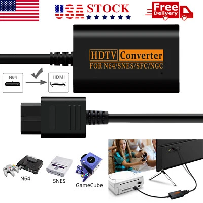 HDMI Adapter Converter w/ HD Cable for Nintendo 64/SNES/NGC/SFC Gamecube Console
