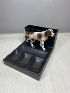 Vtg 50s Dog Desk Organizer Men’s Swank English Irish Setter Mail Tray Trinket - Picture 1 of 14