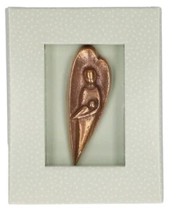 MINI ENGEL SCHUTZENGE MIT KIND AUS BRONZE - TASCHENENGEL 6 cm - Bild 1 von 1