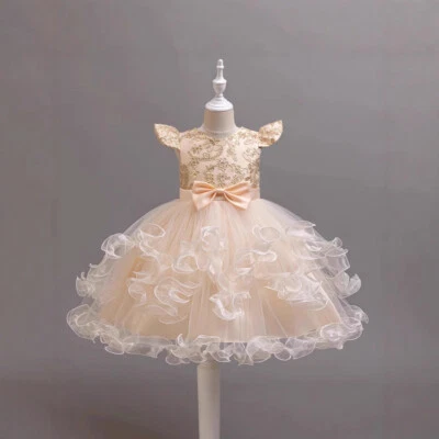Vestido de baile formal de princesa con flores para niñas y niños Foto 1 de 4
