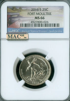 2016 S FORT MOULTRIE QUARTER NGC MS66 MAC SPOTLESS  * - Image 1 of 4