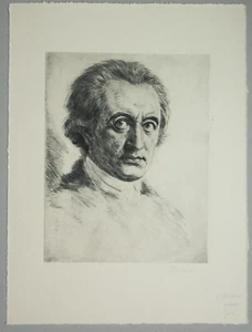 Karl Konrad Friedrich Bauer: Radierung "Goethe" handsign. - Bild 1 von 4