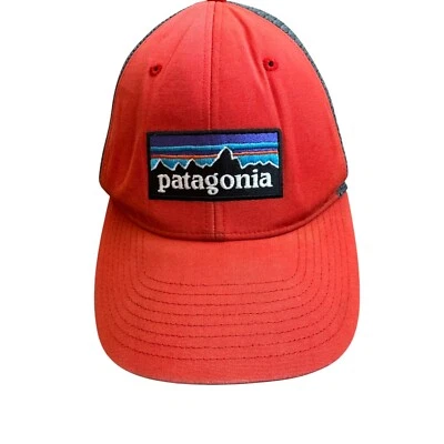 Patagonia Sombrero Malla Lona Parche Puesta de Sol Montañas Logo netplus Camionero Campamento Foto 1 de 4