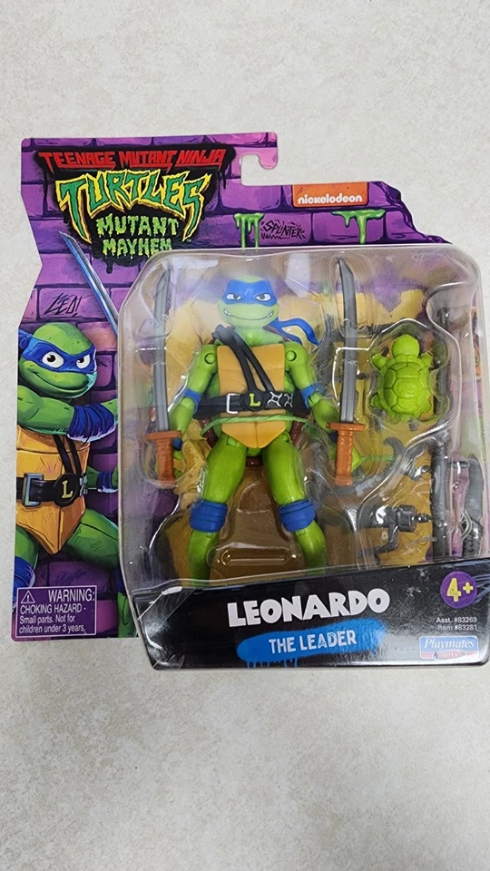 Playmates TMNT Mutant Mayhem Leonardo ¡ENVÍO RÁPIDO HOY! Tortugas Ninja Foto 1 de 4