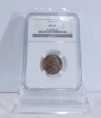 WOW!  1946-D  JEFFERSON Nickel, NGC MS-66! - Image 1 of 4