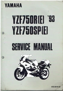 YAMAHA YZF750R (E) & YZF750SP (E) ORIGINAL 1993 FACTORY SERVICE MANUAL (GB TEXT) - Picture 1 of 1