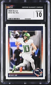 2024 Puntuación #332 Bo Nix CGC 10 (RC) - Imagen 1 de 2