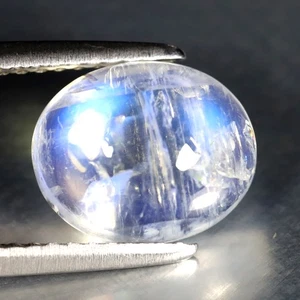 2.49 ct AAA Phenomenal Oval Cabochon (10 x 8 mm) Natural Rainbow Blue Moonstone - Picture 1 of 1