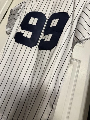 NUEVO - JERSEY JUDGE BLANCO A RAYAS GAMETIME YANKEES TALLA XXXL Foto 1 de 4