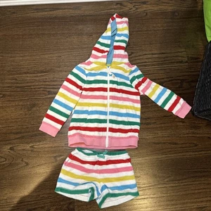 Mini Boden Hoodie And Short Set 4 5Y Zip Terry Cloth See Photos - Picture 1 of 16