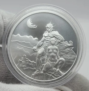 Frank Frazetta Swordsman of Mars 2 oz .999 Fine Silver Round GSM - Picture 1 of 11