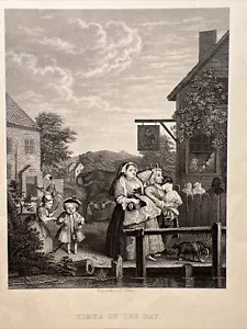 The Times Humor 1860 Stich Gravure William Hogarth Antik Stahlstich ENGRAVING - Bild 1 von 9