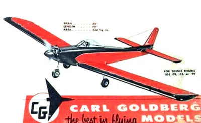 Carl Goldberg Model Airplane Plans (RC): Skylark 56" Wingspan for .19-.40 Engine - Image 1 of 3