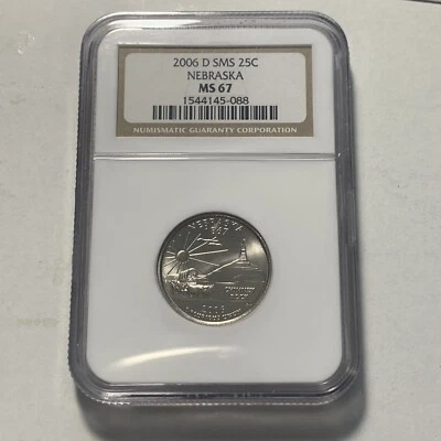 2006-D Nebraska State Quarter - NGC MS 67 SMS - Image 1 of 4