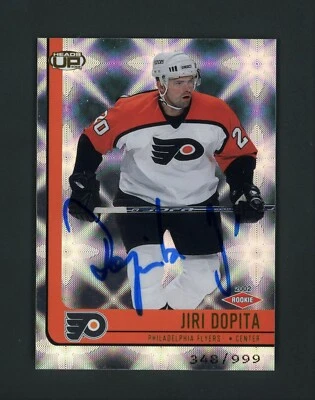 Jiri Dopita 2001-02 Pacific Heads Up Rookie Card Autographed - Image 1 of 2