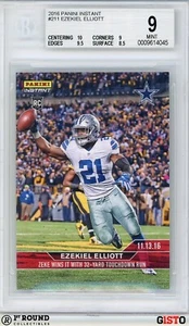 Ezekiel Elliott BGS 9: 2016 Panini Instant #211 Rookie Gisto 1 of 242 - Picture 1 of 4