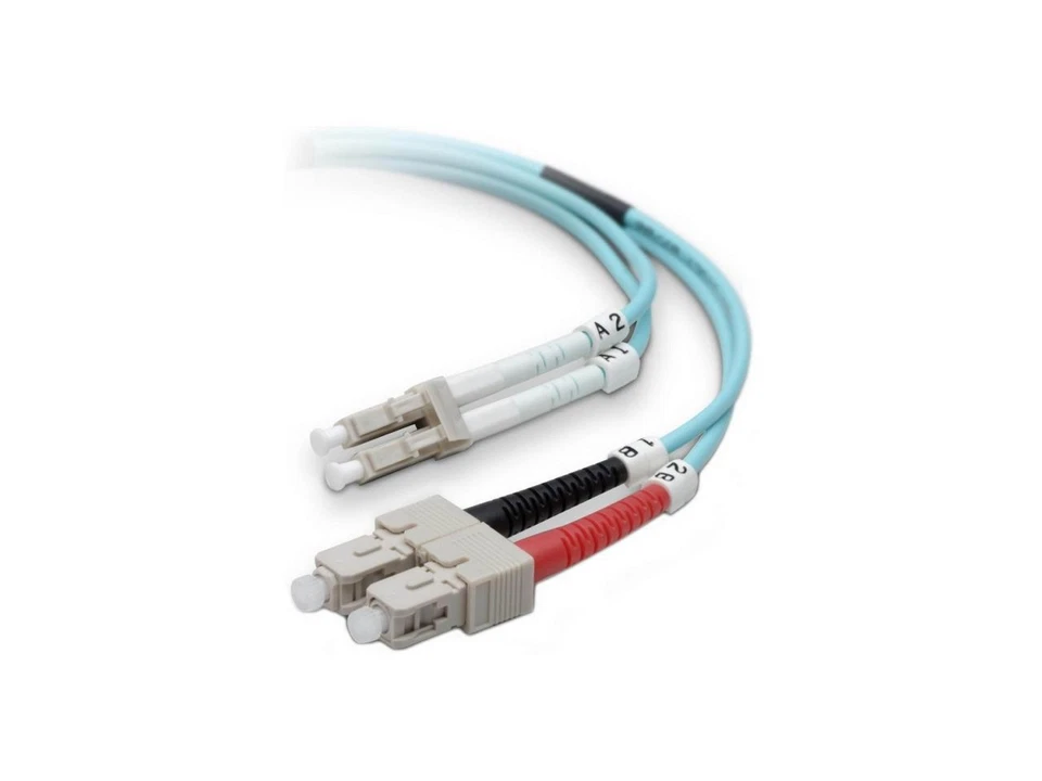 Belkin F2F402L7-02M-G Fiber Optic Cable; 10GB Aqua Multimode LC/SC Duplex MMF, 5 - Image 1 of 1