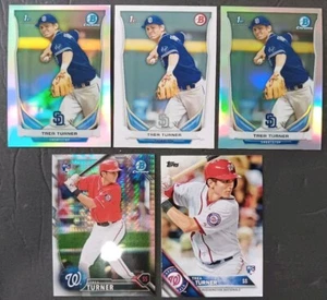 Trea Turner 5 Card Rookie RC Lot National Convention Prism Refractor Chrome - Picture 1 of 4
