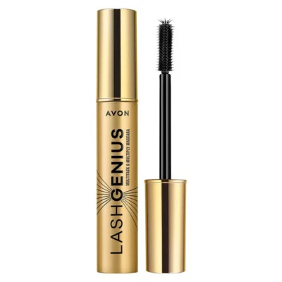 AVON LASH GENIUS MASCARA, Für extralange Klimperwimpern, Blackest Black