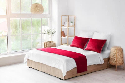 Bed Runner in Plush Velvet REVERSIBLE (DOUBLE-SIDED) In Multiple colour - Image 1 of 4
