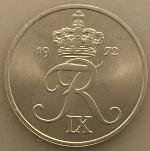 1972 Denmark 2 Ore BU Coin KM#840.3 pyqywt - Picture 1 of 2