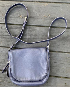 Vince Camuto Kenzy Leather Blue Crossbody Handbag - Picture 1 of 9