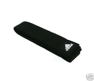 Adidas 200 Cm Single Wrap Solid Black Martial Arts Karate TKD Judo Uniform Belt - Picture 1 of 8