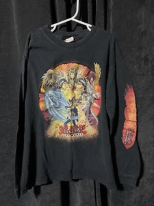Vintage Yu-Gi-Oh! Shirt Boys Med 8-10 Long Sleeve Movie Anime Graphic 1996 Logo - Picture 1 of 5