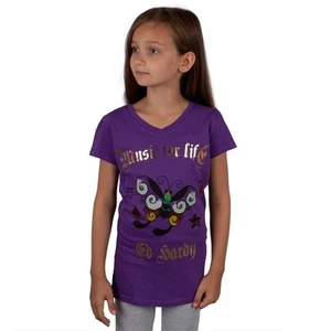 Ed Hardy - Butterfly Girls Youth T-Shirt - Picture 1 of 1