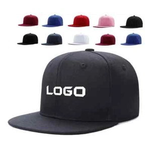 Custom Embroidered Snapback Hats for Men & Women Flat Bill Custom Baseball Cap - Picture 1 of 15
