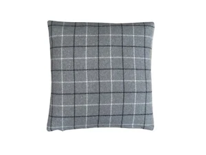 Double sided Balmoral Grey black ivory Tartan Check tweed Scatter cushion cover - Picture 1 of 3