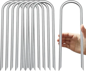 Trampoline Stakes U Shaped Anchors Heavy Duty Metal - Long Trampolines Ground Wi - Picture 1 of 12