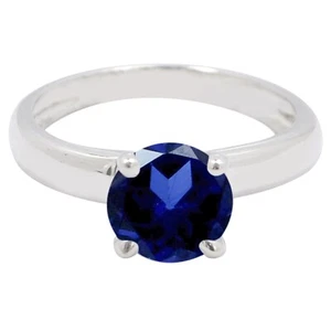 1,75 Karat Runden Form 100% Natürlich Blau Tansanit Damen Ring Im 925 Silber - Imagen 1 de 1