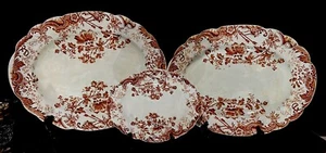 Transferware...English 19th Century..Reddish Brown..18.25", 16.5", & 10.75" - Picture 1 of 24