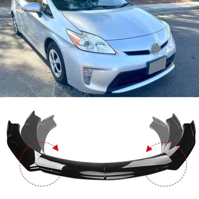 Glossy Black Front Bumper Chin Lip Spoiler Splitter Body Kit For Toyota Prius Foto 1 de 4