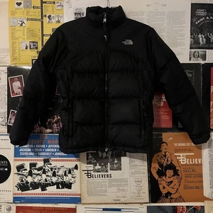 The North Face Girls Large Nuptse 600 Puffer Jacket Down Black - Picture 1 of 3