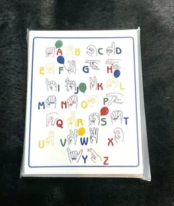 Sign Language/ ASL Alphabet Greeting Cards (Pack Of 10/with Envelopes) - Picture 1 of 1